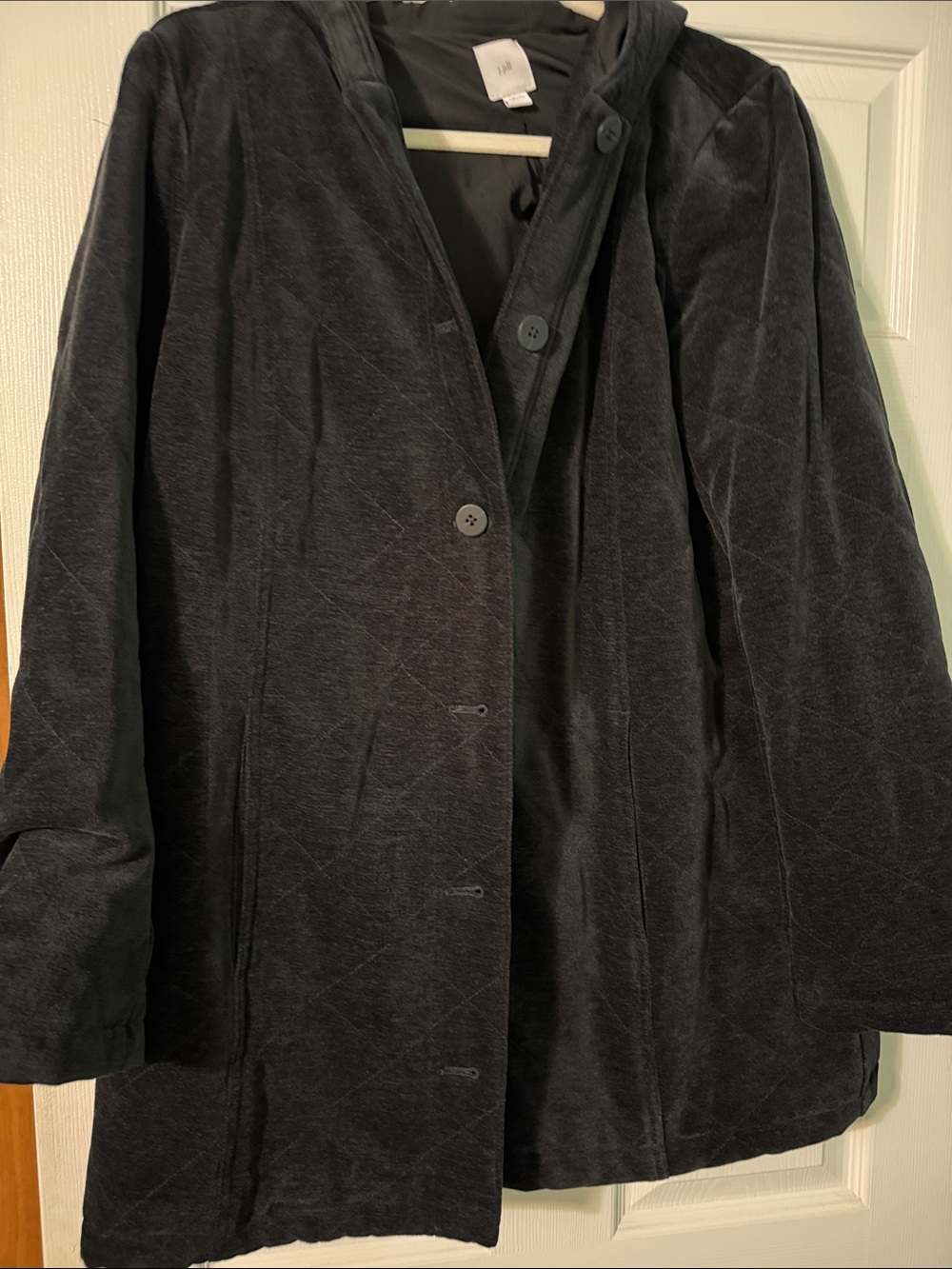 Jjill hooded velvet coat